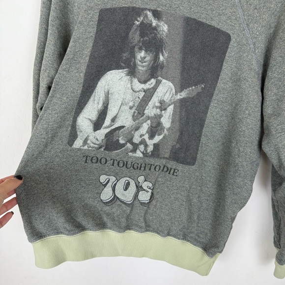 PEOPLE OF LEISURE rolling stones too tough to die sweatshirt in sage gray - Picture 6 of 9